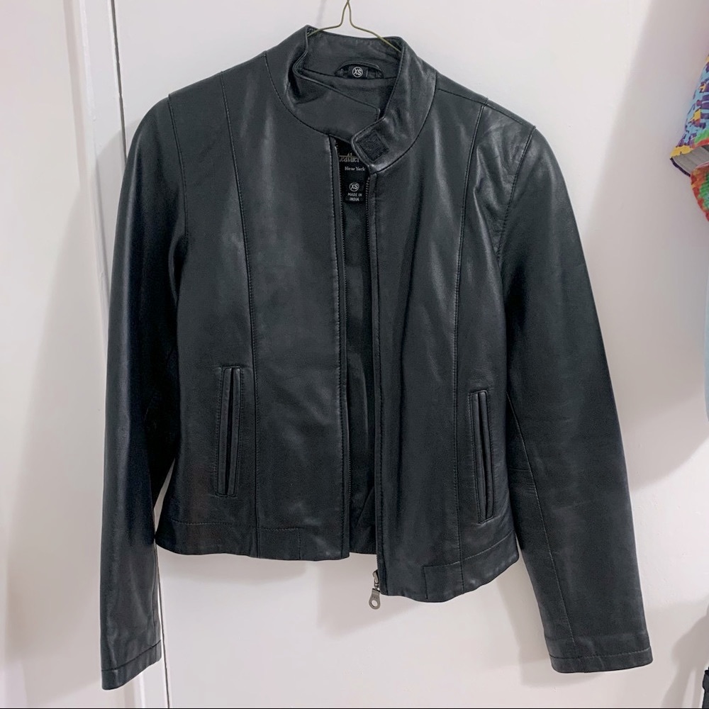 Real leather- racer jacket